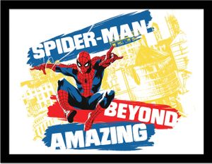 Spider-Man - Gerahmtes Poster "Beyond Amazing 2" PM8603 (40 cm x 30 cm) (Weiß/Blau/Rot)
