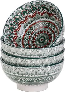 vancasso MANDALA Müslischalen, 4-tlg Porzellan Schalen Set, Reisschale, böhmischer Stil