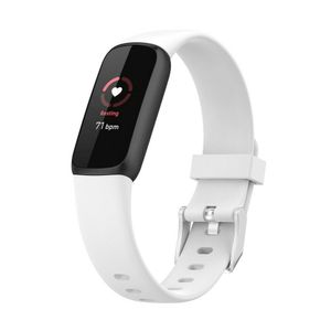 Strap-it Fitbit Luxe Silikonarmband (weiß) - Große: S/M