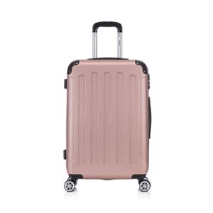 Flexot® F-2045 Koffer Reisekoffer Hartschale Hardcase Doppeltragegriff mit Zahlenschloss Gr. L Farbe Rose-Gold