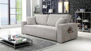 Sofa Couch Schlafsofa Wohnlandschaft Schlaffunktion 3-Sitzer Lincoln Cord Bezug