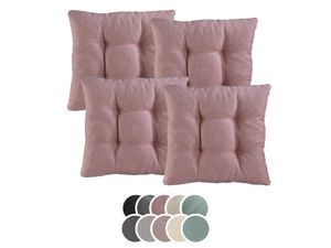 XDREAM 4er Set Stuhlkissen | 38 x 38 x 6 cm | altrosa | Sitzkissen für Garten, Küche und Esszimmer