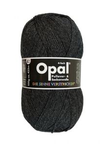 Opal Sockenwolle 100g Uni Anthrazit melange 4-fach