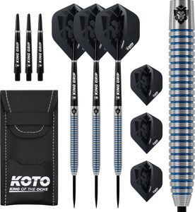 KOTO - Tiger Blue Paint 90% Darts 23 G, Blau, Darts Set inkl. 3 Barrels,Flights + Shafts & Dartwallet, Fester Ringgrip KOTO - Tiger Blue Paint 90% Darts 23 G, Blau, Darts Set inkl. 3 Barrels,Flights + Shafts & Dartwallet, Fester Ringgrip