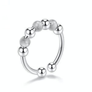 Anti-Stress-Ring mit 7 drehbaren Perlen Kupfer-Silber