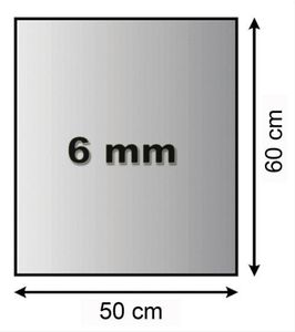 Funkenschutzplatte Glas 6mm Lienbacher 4-Eck 50x60cm