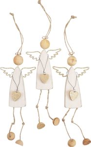 Weihnachtsengel Anhänger Holzdeko 22cm 3er-Set
