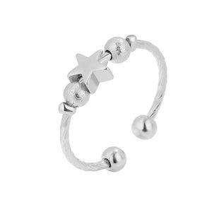 Anti-Stress-Ring mit Stern verstellbar Kupfer Silber