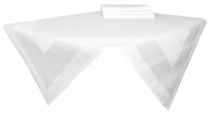 4er Set Tischdecken / Mitteldecken, 80x80 cm, weiß, 100% Baumwolle