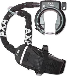 AXA 59514495SC Rahmenschloss Defender mit RLC 100 Einsteckkette+ Outdoor Tasche, schwarz (1 Set)