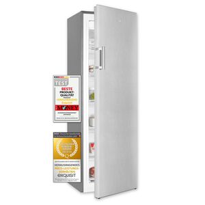 Exquisit Gefrierschrank GS5271-NF-H-010D inoxlook | No Frost | Nutzinhalt: 194 L | Temperaturregelung | Alarm