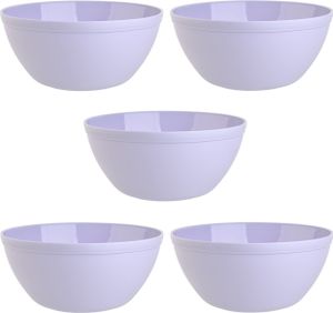 5er Set Schalen Müslischalen Dessertschalen Salatschale Suppenschale Reisschale Bowl in Farbe flieder aus Kunststoff BPA-frei groß 900 ml