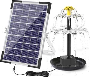 6 W solární fontánové čerpadlo pro ptačí lázně s 9 tryskami, solárně napájené fontánové čerpadlo pro zahradní jezírko, bazén, akvárium, akvárium a venkovní prostory