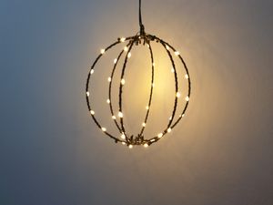 LED Kugel 15cm 40 LEDS Leuchtball extra warmweiß gold leuchtend Batterie Timer