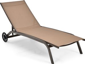 COSTWAY Sonnenliege Gartenliege mit Rollen, verstellbarer Rückenlehne & schnell trocknendem Stoff, Relaxliege bis 150kg belastbar, Liegestuhl Braun COSTWAY Sonnenliege Gartenliege mit Rollen, verstellbarer Rückenlehne & schnell trocknendem Stoff, Relaxliege bis 150kg belastbar, Liegestuhl Braun