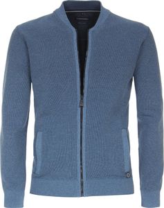 CASAMODA Herren Strickjacke Reißverschluss Regular-Fit Blau 3XL
