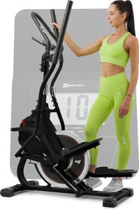 Hop-Sport Cross Stepper für zuhause HS-400B Icon Schwarz - 2-in-1 Crosstrainer und Stepper mit Trainingscomputer - innovatives Trainingsgerät