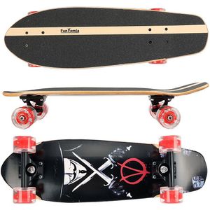 Design Vendetta -  FunTomia® Midi Skateboard 65cm - LED Rollen  - 2174