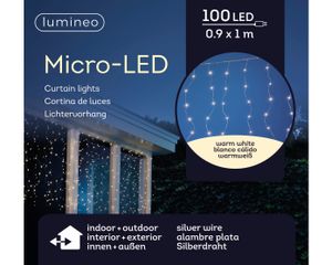 Lumineo Micro LED Vorhang Lichtervorhang 90 x 100 cm  innen und außen 496825