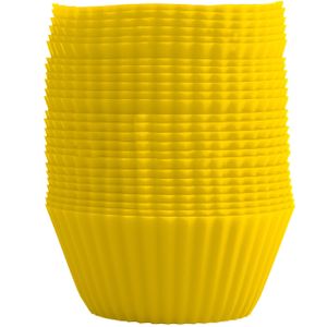 GOURMEO® 25 Muffinförmchen in gelb, wiederverwendbar, hochwertiges Silikon, umweltschonend, BPA-frei - Cupcakeförmchen, Backförmchen, Cupcake Muffinform