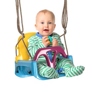 Outsunny Babyschaukel Outdoor 3-in-1, Kinderschaukel mit verstellbarem Seil, 120-180 cm höhenverstellbar, Schaukelsitz für Kinder ab 9 Monaten, Kleinkindschaukel für Indoor