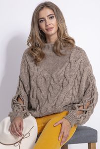 Fobya Weibliche Pulli Gold braun L / XL