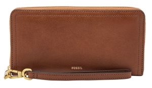 FOSSIL Geldbörse Logan RFID Zip Around Clutch Brown braun