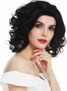 WIG ME UP Perücke Lace-Front Teil-Monofilament schulterlang Locken Schwarz Kupferbraun Gesträhnt ALI-MF