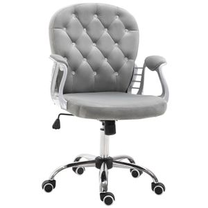 HOMCOM Ergonomická kancelárska stolička, manažérska stolička, čalúnené operadlo, sivá, 59,5 x 60,5 95-105 cm
