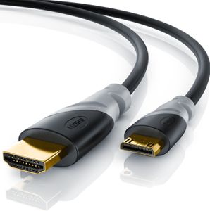 CSL HDMI Typ C (Mini) 2.0 zu HDMI Typ A Kabel, Ultra HD, UHD, 2160p, 4k bei 30 Hz, 1080p, 3D, Ethernet - 10m