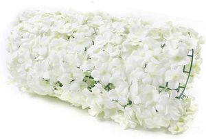 10 Stücke Künstliche Blumenwand Säule Kunstblumen Pflanzen Hintergrunddekoration 40*60cm für Garten Hochzeit (Weiß)