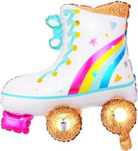 Oblique Unique Folien Luftballon Rollschuh Retro Ballon als Deko für Kinder Geburtstag JGA Fasching Karneval Party