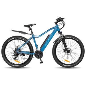 26-Zoll-Elektro-Mountainbike, blau, Doppelscheibenbremse, Shimano-Antrieb