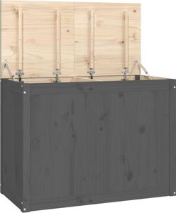 vidaXL Wäschetruhe Grau 88,5x44x66 cm Massivholz Kiefer