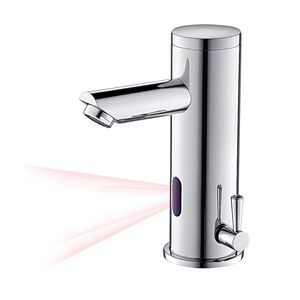 Auralum Badarmatur Wasserhahn mit Infrarot Sensor fürs Bad Waschbeckenarmatur mit Sensor fürs Badezimmer