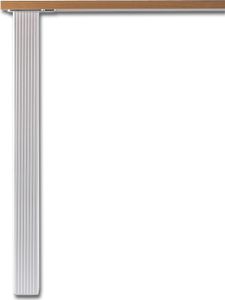 camar Tischfuß Aluminia 60x60mm, Tischbein höhenverstellbar, Länge 705-735mm gerillt, Aluminium silber