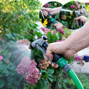 Navaris Hochdruck Gartenbrause Metall Schlauchspritze - flexibel verstellbarer Wasserdurchfluss - tropfsicher - Garten Spritze Gartenschlauch Brause