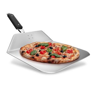 RoyalFay Pizzaschieber Edelstahl Pizzaschaufel mit praktischem Einklapp-Griff