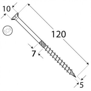 100x wkręty do drewna wkręty do płyt wiórowych 5x120mm wkręty Torx T25 ocynkowane na żółto