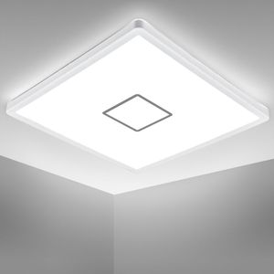 LED Deckenlampe ultraflach Wohnzimmer Panel Deckenleuchte Flur Slim weiß silber