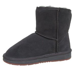 Heitmann Felle Damen Lammfell Leder Winter Boots anthrazit, warme Laufsohle, trendige Profilsohle, Lammfell Futter