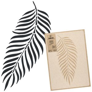 Wiederverwendbare Wandschablone aus Kunststoff // 45x65cm // Tropisch - Palmblatt #2 - Wedel // Muster Schablone Vorlage