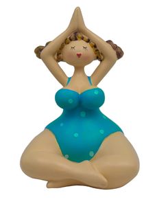 Deko Frau im Badeanzug Mollige Dicke Dame Lady Rubens  Yoga Retro Figur Skulptur