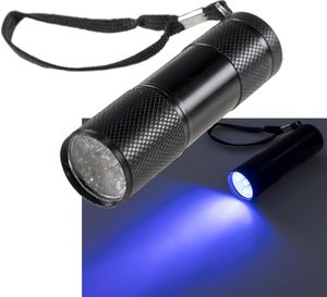 LED Taschenlampe mit 9 UV LEDs Schwarzlicht Leuchte Batteriebetrieb