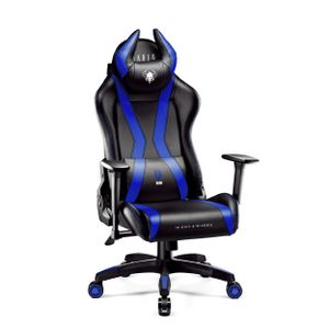 Diablo X-Horn Gaming Stuhl Bürostuhl Schreibtischstuhl 3D Armlehnen Ergonomisch Nacken/- Lendenkissen Wippfunktion Farbe: Blau, Größe Normal