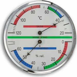 TFA - Analoges Sauna-Thermo-Hygrometer mit Metallring 40.1013 - silber/weiß TFA - Analoges Sauna-Thermo-Hygrometer mit Metallring 40.1013 - silber/weiß
