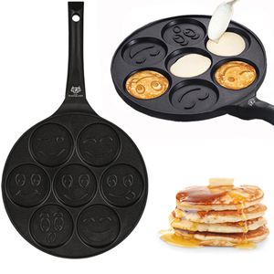 Pfannkuchen Ø26cm Smiley Emoji Pfanne Eierpfanne Lochpfanne Antihaft Schwarz