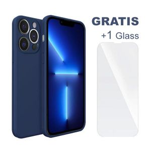 SOONTEC Schutzhülle (Blau) für Apple IPhone 13 Pro Max, Schutzhülle TPU Case + 1 Displayschutz Panzerglas, FULL COVER GLASS