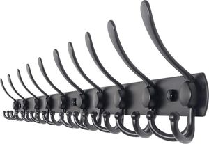 TOJ Living Szafa ścienna - 95CM - 30 haczyków - Haczyki do szafy - Haczyki do szafy - Haczyki do szafy - Szafa ścienna schwarz - Garderobenstange wall mount - Haczyki ścienne do szafy - Edelstahl - Schwarz