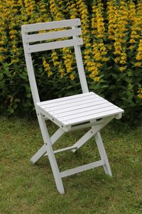 Bistro Klappstuhl Stuhl Weiß Gewischt